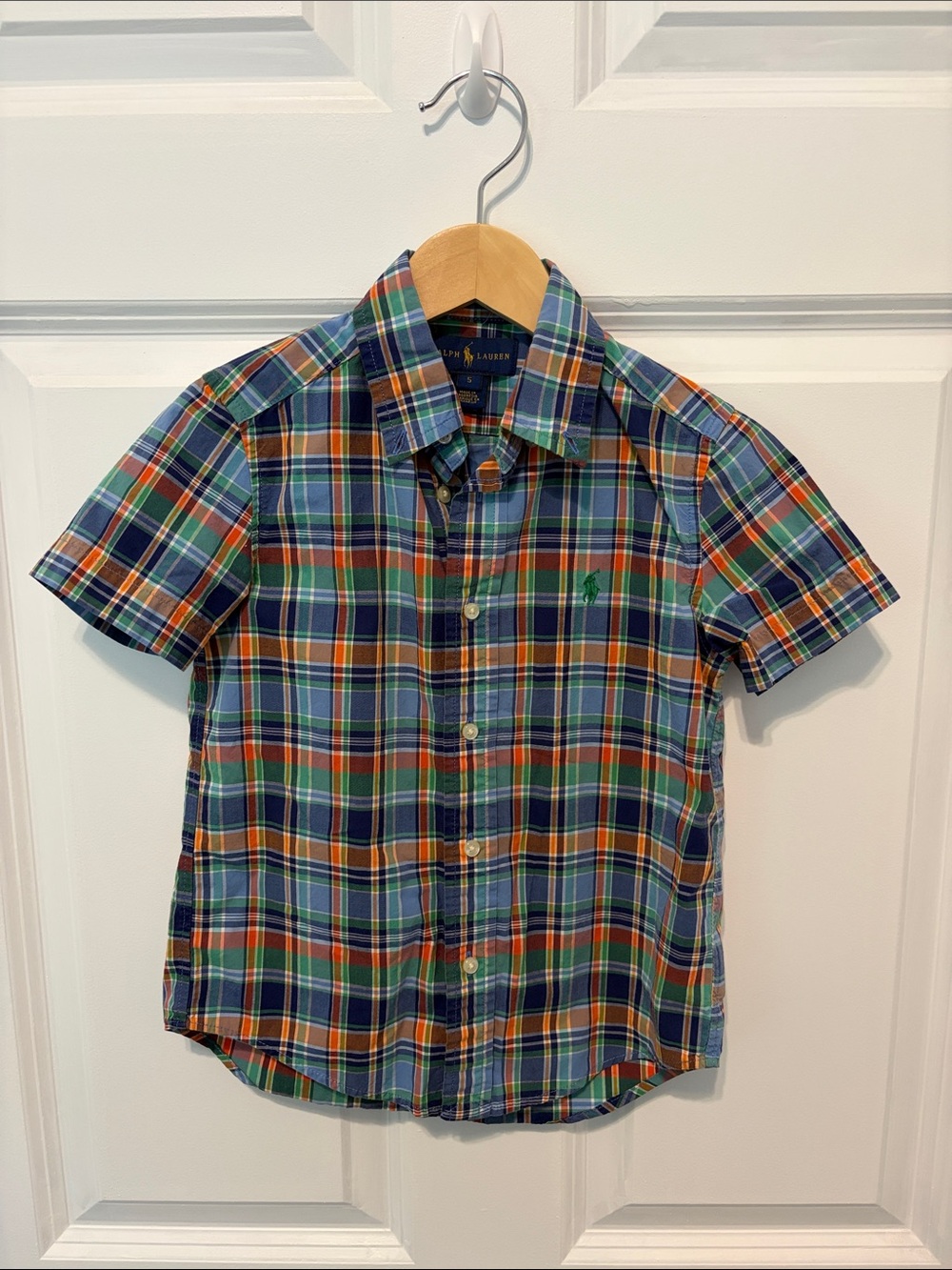 Ralph Lauren Multicolor Plaid Short-Sleeve Button-Down Shirt